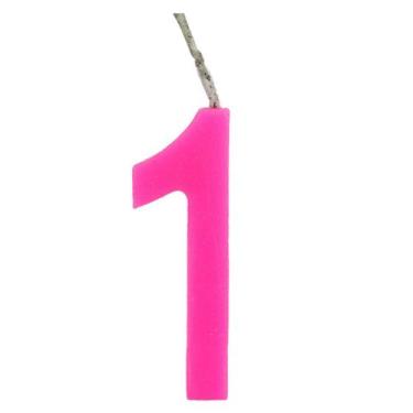 Imagem de Vela Para Aniversário N1 Cor Rosa Número Grande - 1 Unidade - Festhami