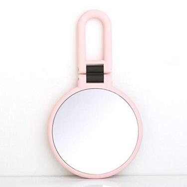 Imagem de WYUYIWH Espelho de maquiagem espelho de molho de mesa livro dobrável princesa feminina alça de beleza espelho de aumento de dupla face (cor: C)