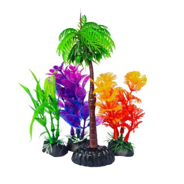Imagem de Planta Artificial Tropical com coqueiro Aquário Decoração