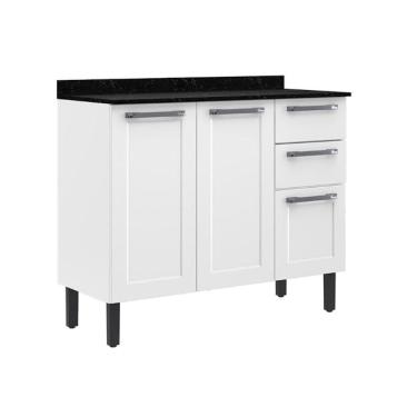 Imagem de Balcão Florença 105cm 3 Portas E 2 Gavetas Branco Itatiaia Branco