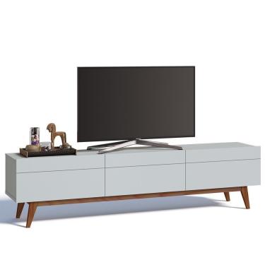 Imagem de Rack Classic 218cm 3 Gavetas Branco Acetinado Imcal