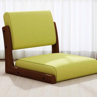 Imagem de Cadeira Portátil Sem Pernas - Cadeira De Meditação Dobrável, Assento Acolchoado Em Algodão E Linho - Madeira De Borracha - Cadeira De Sala De Estar Ideal, Green 2, 48 * 45 * 36cm