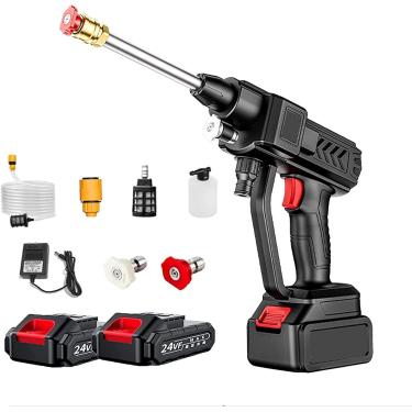 Imagem de Lavadora De Alta Pressão Interna Para Banheiro, Máquina De Limpeza De Carro 520psi 24v / 48v Bateria De Lítio Lavadora De Carro Portátil Com 2 Bicos Para Lavar Carros, Cercas, J, 24V, Battery*2