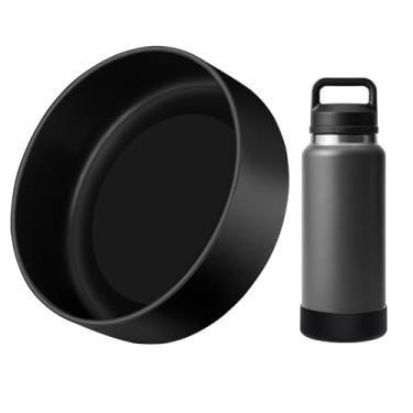 Imagem de Bluwing Bota de silicone para garrafa YETI Rambler 1,020 g, capa protetora de silicone para YETI 1,020 g, manga inferior antiderrapante, livre de BPA (preto)