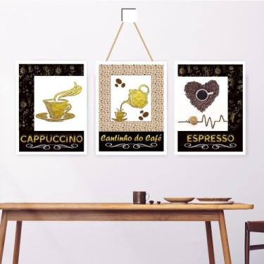 Imagem de Placa Decorativa Quadro Cozinha Cantinho do Café +Brinde 1Alça 1Pendur