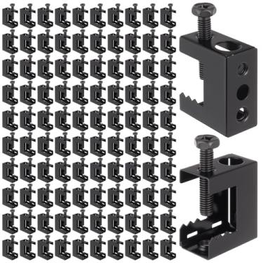 Imagem de AOKLIT Braçadeiras de viga de aço de mola de 1/10.2 cm-20, 100 peças de braçadeira de viga de metal de aço pequenas braçadeiras C para instalação em vigas de haste rosqueada de 1/10.2 cm e 3/20.3 cm