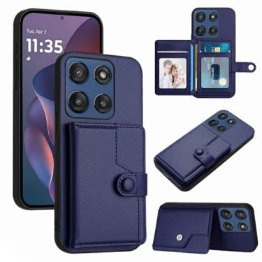 Imagem de Moment Dextrad Capa para Moto G Stylus 2025 com porta-cartões, carteira com 5 compartimentos múltiplos, bloqueio RFID, proteção de camada dupla de couro TPU interior, capa flip com suporte para Moto G