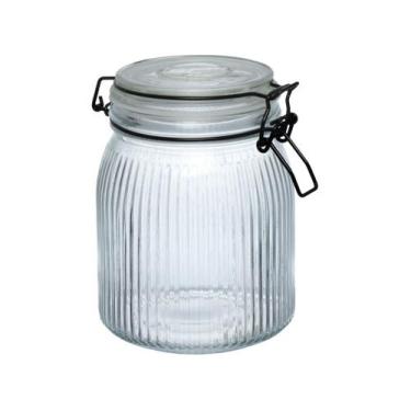 Imagem de Pote de Vidro Hermético Hauskraft com Tampa Redondo 1L Millo, 1L, Tran