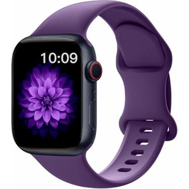Imagem de Pulseira de silicone macio compatível com Apple Watch séries 10, 9, 8, 7, 6, 5, 4 e 4 mm, 46 mm, 49 mm, esportiva, à prova d'água, para Apple Watch séries 10, 9, 8, 7, 6, 5, 4 e SE, ultra para