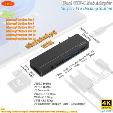 Imagem de Estação de ancoragem de hub USB-C Uogic para Surface Pro 8/9/10/11/12