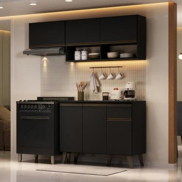 Imagem de Armário de Cozinha Compacta Atlanta Petit Carraro Preto Touch