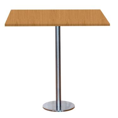 Imagem de Mesa Pisa Beta Bistrô Fratini 107,50cm (A) Disco Redondo Inox Tampo MDP Quadrado Samba 70cm (L)