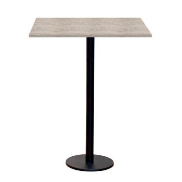 Imagem de Mesa Pisa Beta Bistrô Fratini 107,50cm (A) Disco Redondo Preto Tampo MDP Quadrado Castanheira 60cm(L)