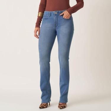 Imagem de Calça Jeans Confort Reta Cintura Alta Cós Revel Listras-Feminino