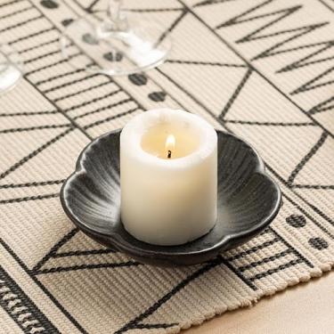 Imagem de Suporte de vela de pilar de cerâmica, bandeja de vela para incenso, suporte Palo Santo, suporte de vela tealight, suporte de vela para exibição de decoração de casa, festas de casamento de Natal de