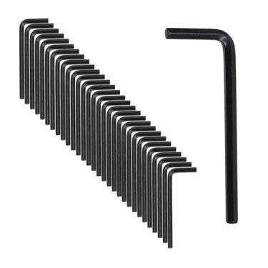 Imagem de Antrader Conjunto de chaves hexagonais Allen de 4 mm em forma de L - Pacote com 30 ferramentas de reparo e instalação, preto