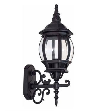 Imagem de Arandela De Parede Colonial Alumínio Preto 8 Faces Externo