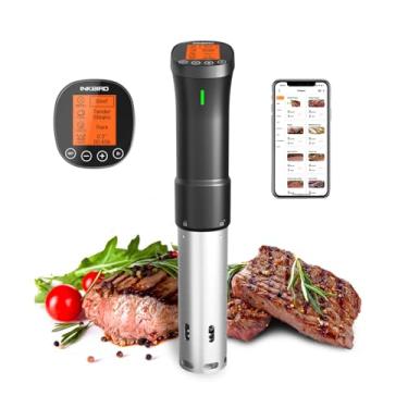 Imagem de Máquina Sous Vide WiFi 2,4 G INKBIRD com controle de aplicativo, circulador de imersão de 1000 watts com aplicativo, temporizador de receitas, alarme, notificação móvel, aquecimento rápido de água 3D