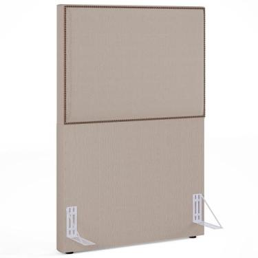 Imagem de Cabeceira Cama Box Solteiro Com Tachas 100 cm Vicenza L02 Linho Cru - 