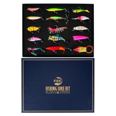 Imagem de HALF CRESCEN Kit de iscas de pesca para robalo de mergulho/truta/lúcio com ação realista, conjunto de equipamentos de pesca para água doce e salgada (isca dura/macia 3)