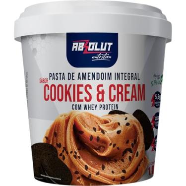 Imagem de Absolut Nutrition, Pasta de amendoín gourmet, adoçado com stévia, Sabor cookies and cream, 1 kilo