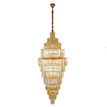 Imagem de Lustre Fantasy Dourado Com Cristal Transparente Para 39 Lâmpadas E14 E