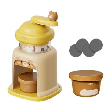 Imagem de WeiLaiKeQi de Gelo Manual, Raspador de Gelo Rotativo, Utensílios de Cozinha, Máquina de Raspadinha para Festas em Bares Domésticos, Amarelo com 2 Tigelas