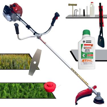 Imagem de Roçadeira Kawashima BCJ620-L À Gasolina 62cc 3HP Motor 2 Tempos Alta Rotação e Performance Com Carretel de Nylon + Faca 2 Pontas + ÓLEO STIHL 8017