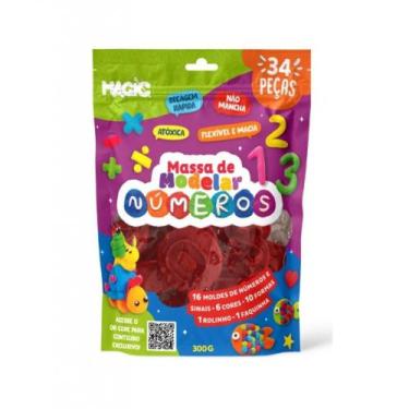 Imagem de Massa de Modelar 300g com 26 Cores, 6 Moldes e 2 Acessórios - Magic Ki