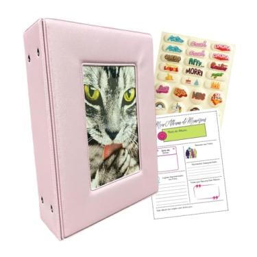 Imagem de Álbum de Fotos 500 Fotos 10x15 Porta Retrato na Capa com Adesivos (Rosa Claro)