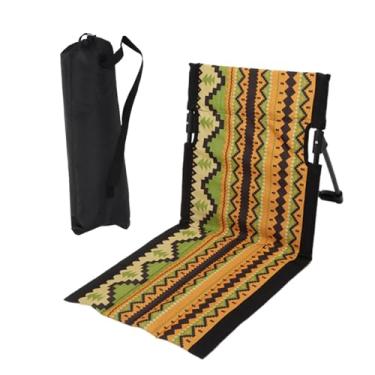 Imagem de IEUDNS Cadeira de praia dobrável para áreas externas, esteira de praia com bolsa de armazenamento, almofada de assento para camping, viagem, mochila, Amarelo