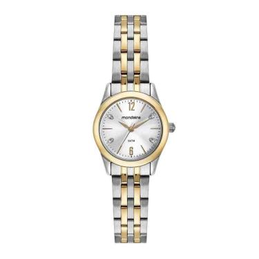 Imagem de Relógio Mondaine Prata Dourado Feminino 32587LPMVBE3 21cm