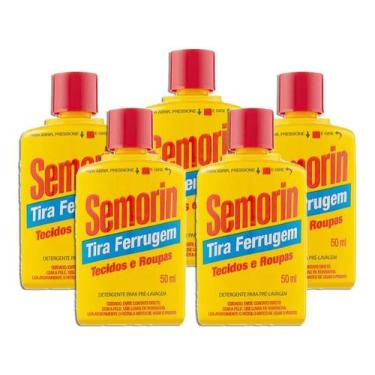 Imagem de Tira Manchas Detergente Anti Ferrugem Semorin Kit 5