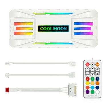 Imagem de Controladora de Fans Coolmoon PA1, Branca, 10 Portas ARGB (5V), 8 Portas PWM (12V), Alimentação SATA, Com Controle Remoto