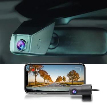 Imagem de Fitcamx Câmera de painel frontal 2K + traseira 1080P se adapta para Infiniti QX80 2021-2023 Luxe Premium Select Sensory (sensor de chuva), visual OEM, gravação de loop duplo, Wi-Fi e aplicativo