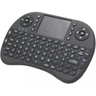 Imagem de Mini Teclado Sem Fio 2.4G com LED RGB 3 Cores – Teclado Wireless Portátil QWERTY para PC, Smart TV, Android, TV Box e Jogos