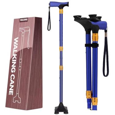 Imagem de LIXIANG Bengala de caminhada para mulheres para estabilidade, equilíbrio de idosos, bengalas dobráveis dobráveis para homens, resistente, ajustável, para viagem, dobrável, elegante, decorativa, única