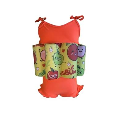Imagem de BOIA INFANTIL TITIBUM - ROUPA FLUTUANTE ALCINHA MENINA (MAÇA/LARANJA NEON, P)