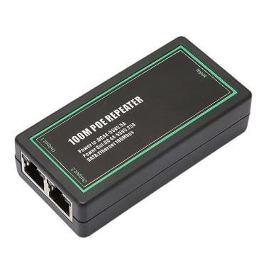 Imagem de Poe Extender Gigabit Power sobre Ethernet Repeater Splitter Plug and Play Signal Booster para Câmeras IP s de Segurança Black