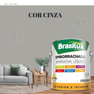 Imagem de Tinta Borracha Líquida Cinza 3.2l Premium Brasilux, CINZA