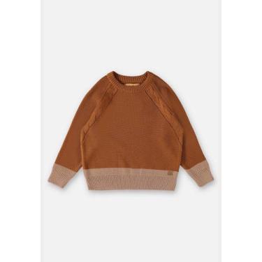 Imagem de Blusão em Tricô Infantil para Menino Up Baby, Marrom, 2