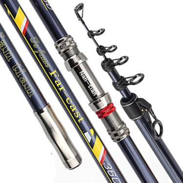 Imagem de Vara De Pesca Telescópica De Fibra De Carbono Hiod Vara De Pesca 3,6-5,4 M Vara Giratória Com Base De Roda Móvel Adequada Para Tiro Longo, Black, 4.5M