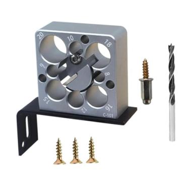 Imagem de Generic Gabarito para fabricação de cavilhas de liga de alumínio, haste redonda, ferramenta auxiliar, ferramentas para marcenaria para carpinteiros, 1 Peça com Broca