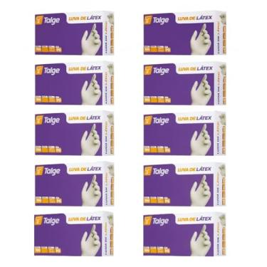 Imagem de Talge Luvas de Látex com Pó, Tamanho M, Kit com 10 Caixas, 1000 Unidades
