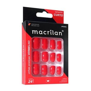 Imagem de Unhas Posticas Macrilan 24 Pc / 36 Pc, VERMEHO UP207A 24PC