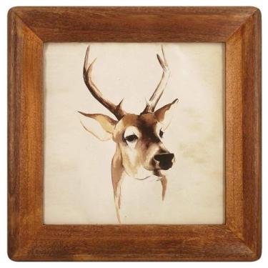 Imagem de Porta-retratos iCheesday Rustic Wooden 8x8 com vidro real