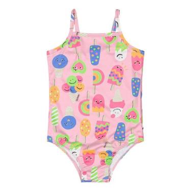 Imagem de Maiô Estampado FPS +50 para Menina Quimby, Rosa, 14