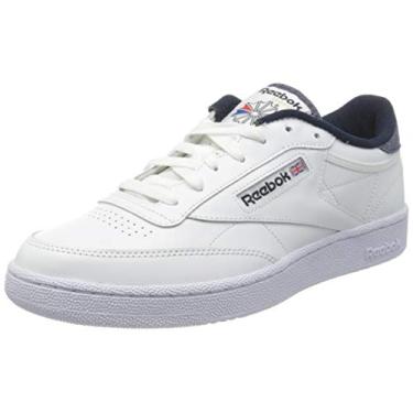 Imagem de Reebok Tênis masculino Club C 85, Branco vetor marinho, 35 EU