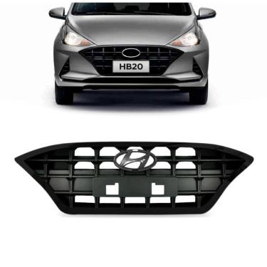 Imagem de Grade Hyundai Hb20 2021 2022 Moldura Friso Black Piano