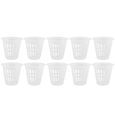Imagem de Cesta Hidropônica 10pcs Definir Cesto de Cesta de Plástico da Varanda de Jardim Hidropônica Plantando Preto Branco (Branco)